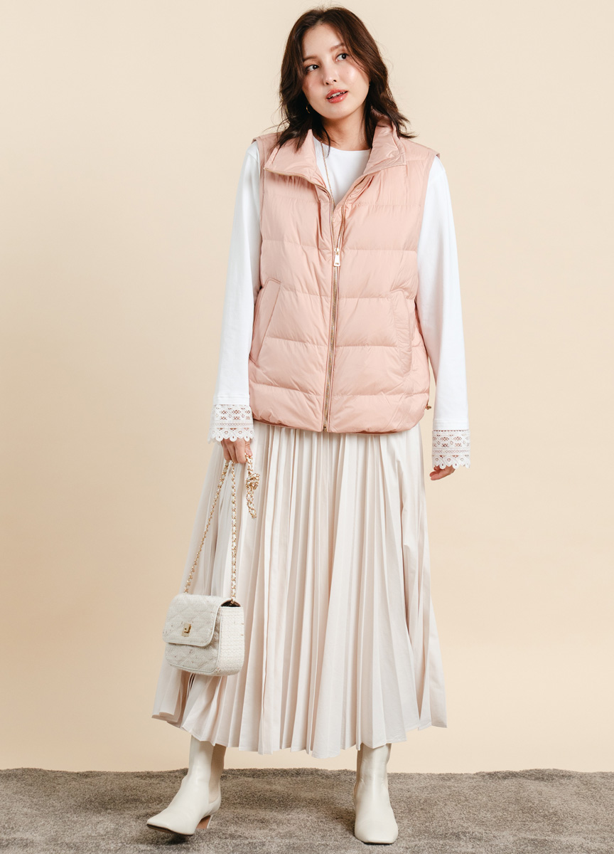 壓紋羽絨背心(網路限定色)